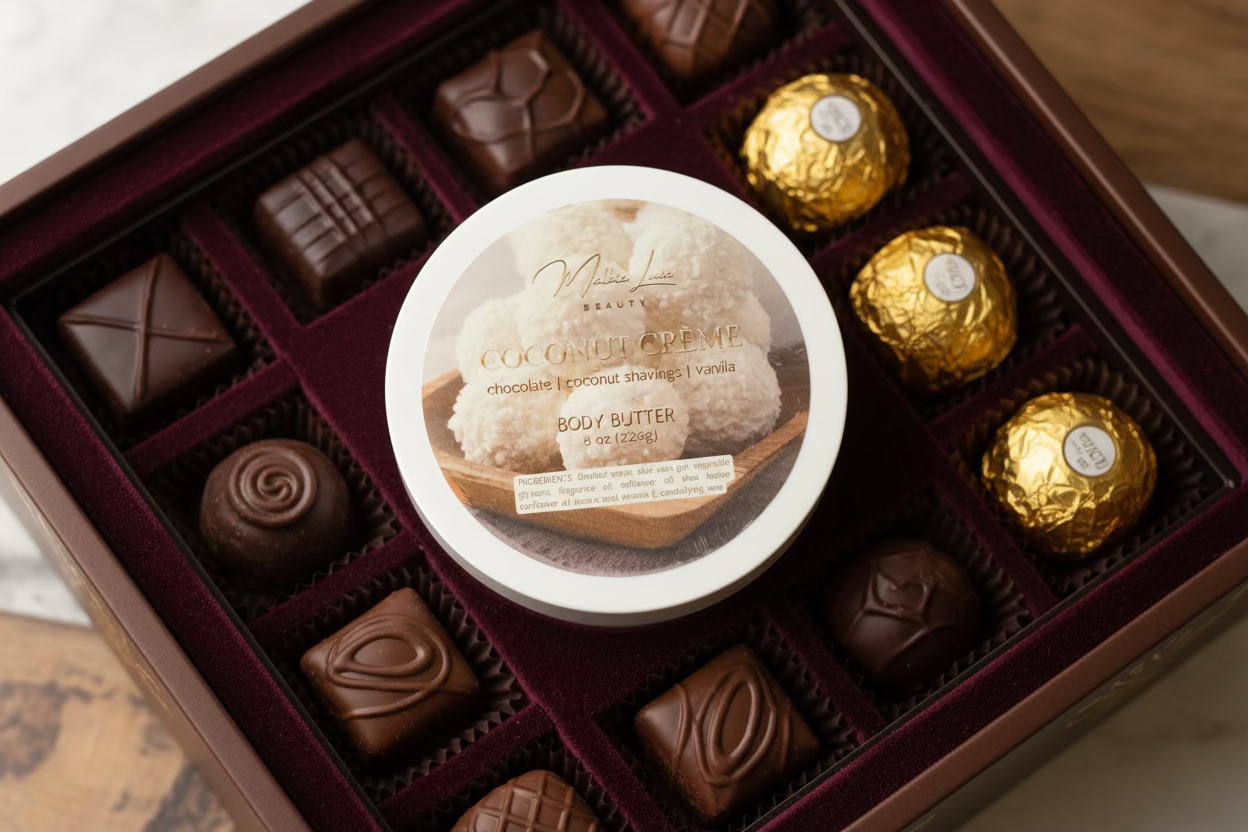 Coconut Crème 8 oz Body Butter | Box of Chocolates