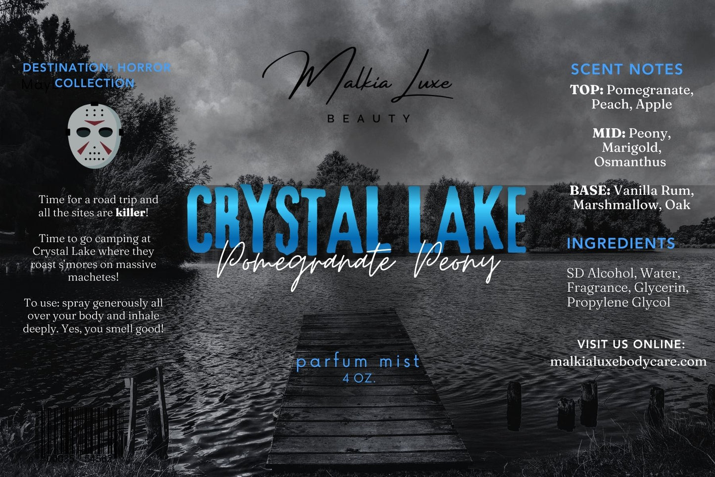 Crystal Lake 4 oz Parfum Mist | Destination: Horror collection