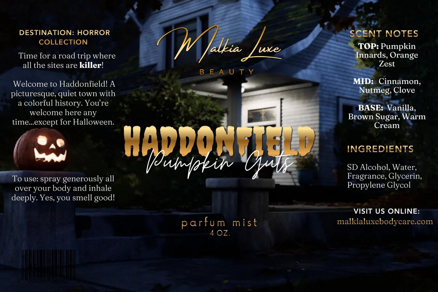 Haddonfield 4 oz Parfum Mist | Destination: Horror collection