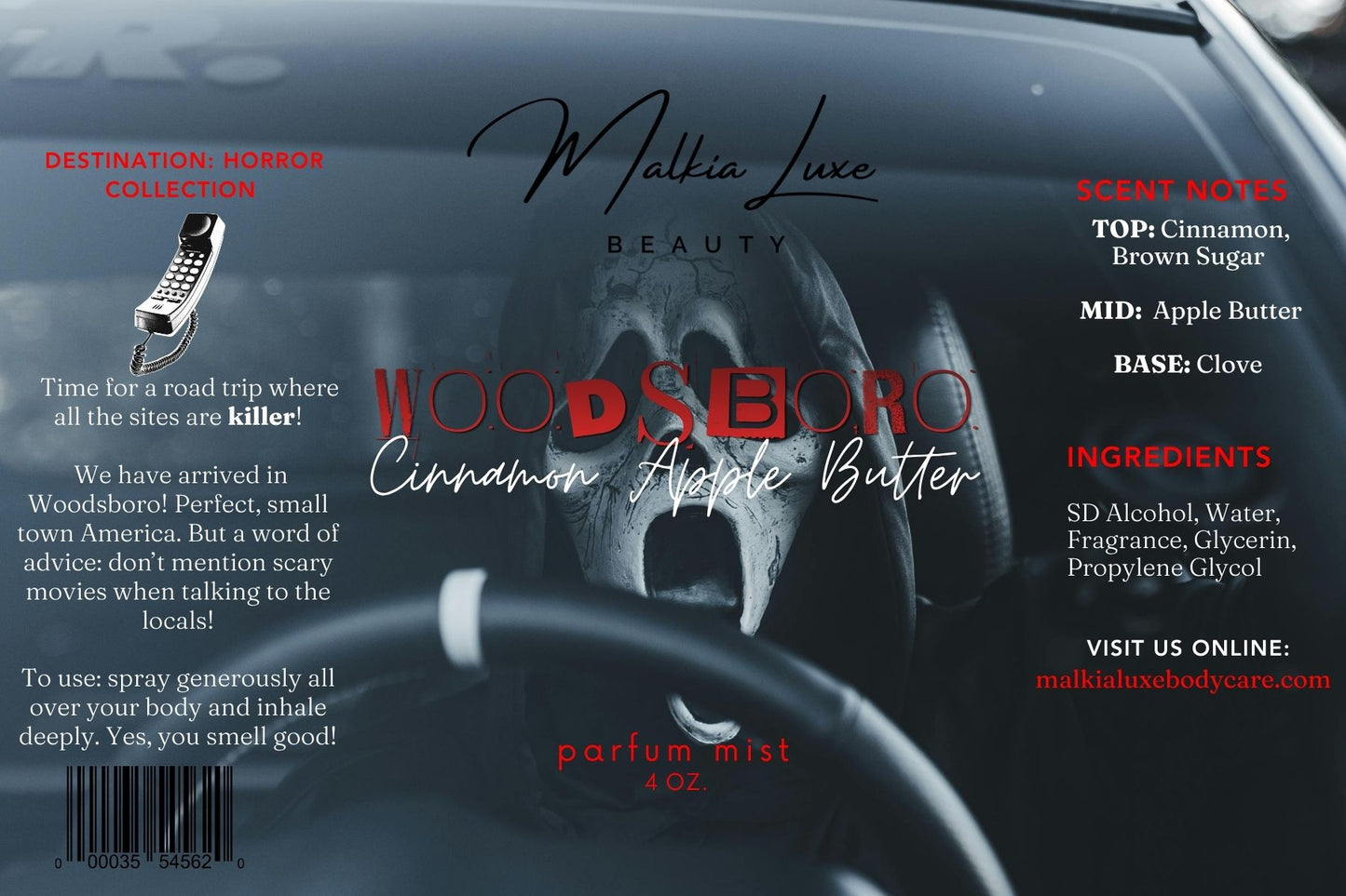 Woodsboro 4 oz Parfum Mist | Destination: Horror collection